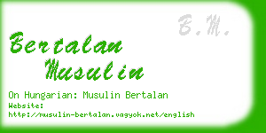 bertalan musulin business card